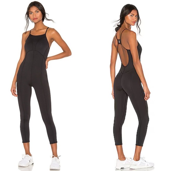 Free People X FP Movement Ashford Jumpsuit Womens L Black One-piece - Picture 1 of 7